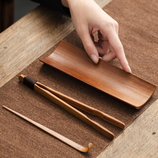 Yijuke bamboo tea set three-piece carbonized tea set unpainted tea spoon zen tea clip tea lotus tea dial tea set accessories