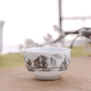 Yufan jingdezhen ceramic wine warmer hot pot wine cup one or two chinese kung fu tea sets single cup rice wine white wine cup mojun shanshui 50ml wine cup