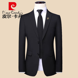Pierre cardin suit men's business slim suit men's work professional formal small suit men's best man groom's suit knitted 502 black (single top) l (170)