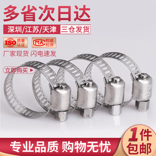 304 stainless steel hose clamp, pipe clamp, pipe clamp, pipe clamp, live clamp, water pipe, range hood, washing machine gas pipe, diameter 8-12mm, 5 pieces