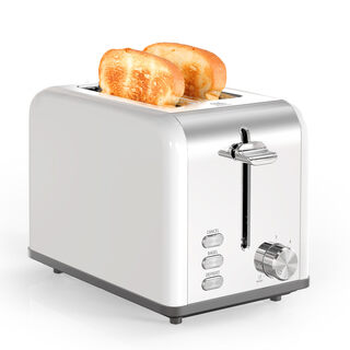 Yssoa 2-slice multifunctional toaster, 6-level adjustment, 3.8cm wide slot, transformer required, white, 1.5 inch-