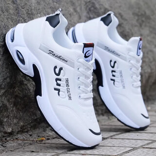Brand off code men's shoes spring and summer 2025 new leather sports shoes men's white heightening running shoes men's versatile casual shoes youth air cushion running shoes spring mesh shoes thin mesh shoes non-slip soft sole white shoes 8810 white leather waterproof 40
