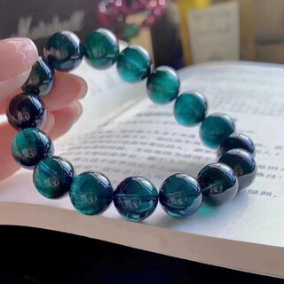 Xunran scarce top peacock blue tourmaline bracelet unoptimized difficult color matching beads comes with own gemstones high-end and domineering style