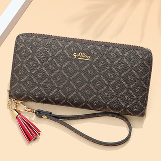 Goldlion women's wallet women's retro print zipper clutch gift box new year's gift