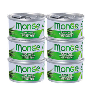 Monge italian monge fruit seafood cat canned nutritional white broth wet food young cat snacks 80gx6 cans kitten chicken + aloe vera 6 cans