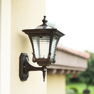 Zuncai solar wall lamp outdoor waterproof garden lamp chinese induction door head lamp led home villa gate exterior wall lamp mains type/sedan wall lamp/12w three color light