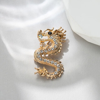 Mrs win (mrs win) chinese style domineering pin exquisite dragon brooch men's and women's personalized suit accessories badge animal year gift gold
