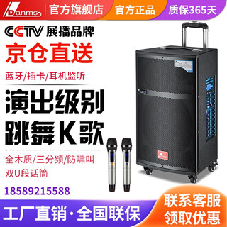 Danmarkshi outdoor trolley audio mobile karaoke live event performance wireless bluetooth three-way heavy bass high-power square dance speaker 810 (10-inch three-way official set) + spree
