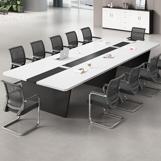 嘉航会议桌长桌办公会议室桌椅简易大小型洽谈桌2米会议桌+6把椅H34