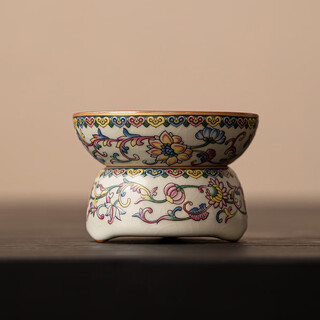 Xiyuanji panzhilian blue and white ru kiln tea drain ceramic filter tea filter tea filter tea water filter tea artifact tea set accessories panzhilian rice yellow ru kiln round tea drain set