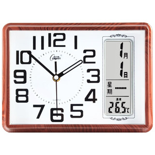Compas desk clock living room simple desk clock quartz clock fashion calendar bedside clock 2991 coffee color 26cm