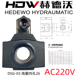 Hydraulic solenoid valve coil dsg inner diameter 13/16/20/23/26/31.5 voltage 220/24v/110v/12v 03 series inner diameter 26 ac220v