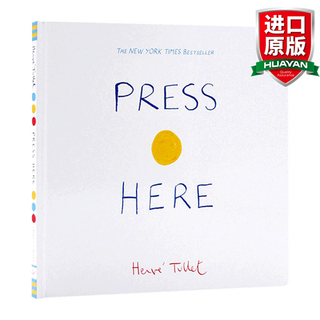 Original english picture book, click here press here herve tullet herve tullet's art book for children, color recognition, hardcover