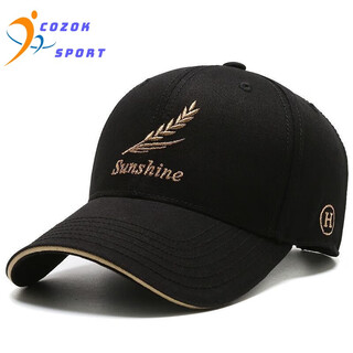 Cozok hat men's baseball cap spring and autumn new casual outdoor sports peaked hat trendy brand women's fashion wheat hat black wheat style adjustable (54-59cm) men and women can wear