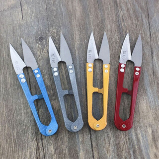 羽熠家用U型剪刀\彩色纱剪剪线头用弹簧小剪刀修线剪十字绣剪手工剪 1把装颜色随机（贵在运费）