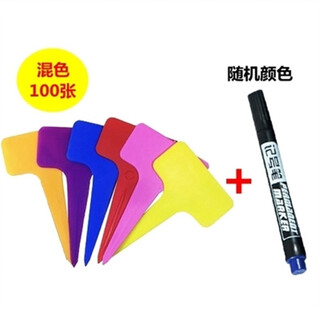 西普顿园艺多肉标签牌园艺植物花名花盆塑料标签防水小插牌多肉盆栽标签 随机色100张送防水笔