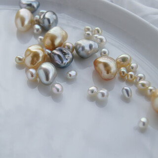 Huilu natural seawater south sea pearls wild seedless keshi gold pearls white pearls tahitian special shaped irregular shapes bare pearls single (random)