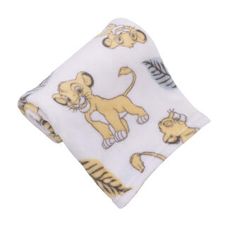 Disney the lion king soft baby blanket white, yellow and green leaf pattern newborn blanket