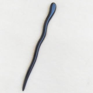 Chinese style ebony wood hairpin snake-shaped hairpin retro chinese style men's and women's hairpin daily hairpin simple corrugated wood hairpin ebony snake-shaped hairpin 1 piece