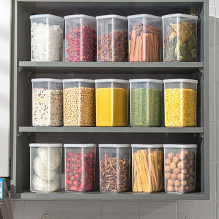 Sungsa japan imported sealed jar grain storage box food grade nut snacks dry goods rice barrel storage tank grain storage box 1.3l (pack of 8)