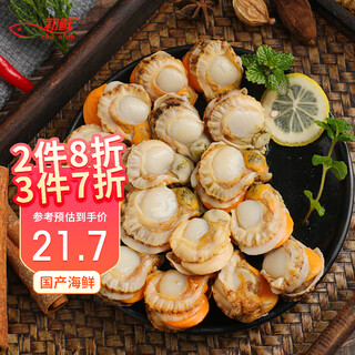 Fresh large frozen yellow scallop meat 400g 30-50 pieces barbecue hot pot ingredients seafood shellfish gift