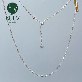 Fat donglai's same platinum-plated necklace plain chain 2.0mm silver italian diamond chain with australian white pearl chain women's silver imported technical long-50cm diamond chain