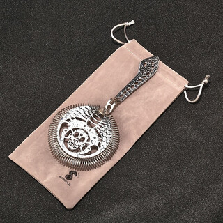 Bar soul t8012 skull ice filter stainless steel japanese hammer line cutting process filter ice separator strainer t8012 hammer skull ice filter