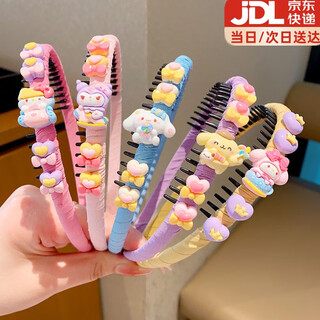 Yililuo children's cartoon hairband for women spring and summer broken hair non-slip teethed headband little girl headwear cute girls hair bundle headband children's cartoon teethed hairband 5-piece set
