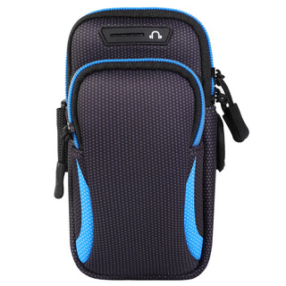 Jiaweiruo sports arm bag is suitable for huawei running mobile phone bag mate20x large capacity p40 extra large size enjoy max maimang 9 extra large arm bag-checkered blue