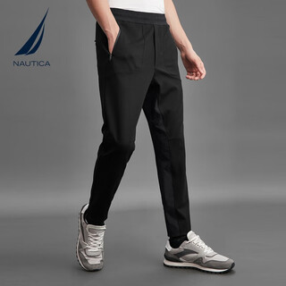 Nautica black sail series men's autumn and winter black sail comfortable and versatile straight micro-elastic knitted pants men kb1318 0tb black 213 l