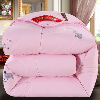 No odor, no drilling, thickened wool quilt, winter quilt, thickened warm quilt core mattress, single and double quilt, selected model-pink 150*200cm6jin jin equals 0.5kg