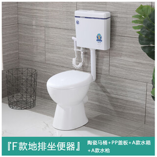 家用小户型节水静音防臭后排抽水马桶直冲式墙排后出水陶瓷坐便器 F分体后排+A水箱+喷枪 其他/other