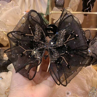 Capuchin monkey clip women's 2024 new bow hair clip back of head clip headwear high-end hair shark clip hair clip