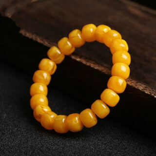 Royal edition with national inspection certificate, old beeswax bucket beads, chicken oil gold twisted honey amber bracelets for men and women, chicken oil yellow bucket beads 12mm