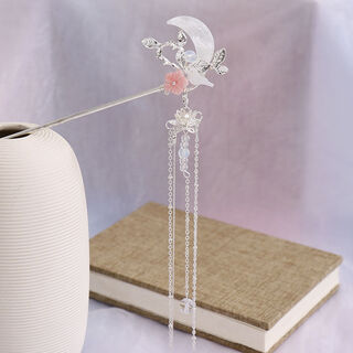 Yanxiang ancient style hairpin headdress girl hanfu hair accessories ancient costume tassels step accessories retro fairy hairpin ancient jewelry qingyue hairpin one