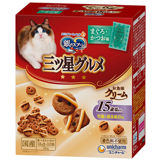 Du lailin japan's original imported silver spoon samsung gourmet cream cat biscuit crispy silver spoon cat food hair ball snack cream biscuit 15-year-old cat tuna + bonito 1 1 box