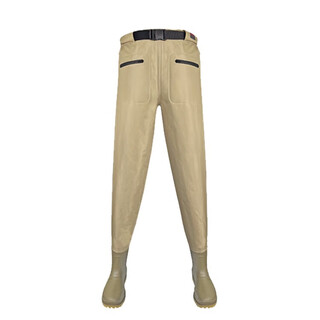 Sekoya waist-length waders, luya equipment, fishing clothing, stream fishing one-piece waterproof rain pants, wear-resistant half-body waders for catching the sea, khaki (5006), m shoe size 40-41 ()