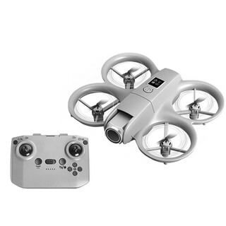 Mini four-axis remote control drone, children's toy, optical flow, electrically adjustable, aerial photography, obstacle avoidance, gray, three batteries