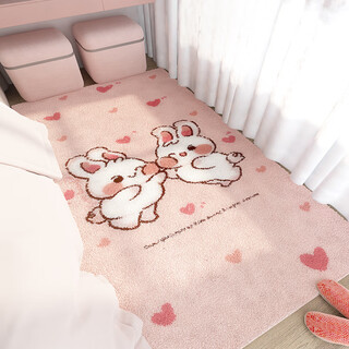 Tiaodegao girls' carpet bedroom bedside blanket girls' girls' room decoration plush princess style carpet naifu xiaomei 80x160cm imitation cashmere