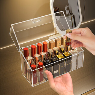 Kaman lipstick storage box dust-proof lip glaze lipstick organizer box transparent acrylic desktop cosmetics storage rack women's day 24-gate dust-proof lipstick box 1