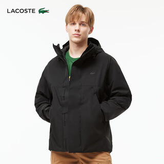 Lacoste french crocodile men's autumn and winter easy-to-wear trendy casual hooded jacket for men | bh2513 031/black m 52l 180