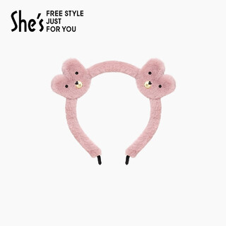 She s akiko headband imitation fur cute little bear pressed hair headband hairpin hair accessories hairpin birthday gift for girlfriend pink a0