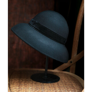 Mismemo hepburn style top hat for women in autumn and winter british retro wool felt hat french socialite woolen fisherman hat silent black