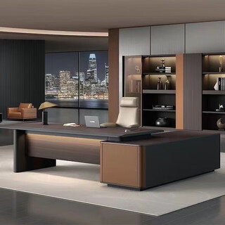 Boss desk modern and simple president desk manager desk office furniture light luxury executive desk executive desk total length 2.0 meters desk (socket wire box)