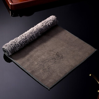 Jiutang thickened pure cotton plus velvet absorbent tea towel, tea ceremony pot towel, tea tray, tea table rag, tea set accessories, zen high-end, bergamot lotus heart tea towel 35*24