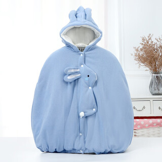 Tommy mouse baby cloak cloak baby windproof outer thick quilt autumn and winter windproof winter coat for boys and girls bunny blue