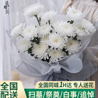 Flowers don’t say anything about qingming festival, winter solstice flowers, memorial funerals, yellow and white chrysanthemums, tomb-sweeping sacrificial supplies, bouquets, city flower shop delivery store, type o - 19 white chrysanthemums bouquet