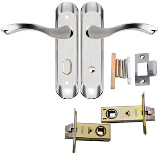 Hotun stainless steel bathroom door lock aluminum alloy single tongue handle lock toilet toilet door lock hole distance 110