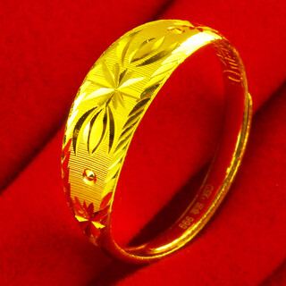 Qianying jewelry gold ring 9999 pure gold solid ring men's and women's real gold ring live wedding jewelry for mom about 2.92-3.2g (including labor cost 28)