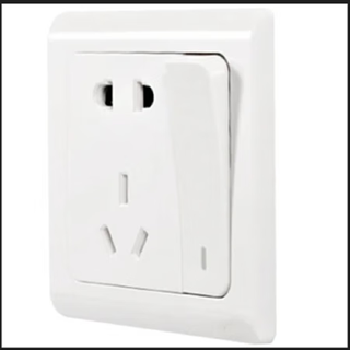 Five-hole socket with switch, voltage 250v, current 16a, type surface-mounted